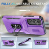 Combat Tough Series Ring Holder Case with Camera Lens Cover for Samsung Galaxy S25 - Purple