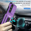Combat Tough Series Ring Holder Case with Camera Lens Cover for Samsung Galaxy S25 - Purple