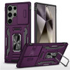 Military Grade Ring Holder Case with Camera Lens Cover for Samsung Galaxy S25 Ultra - Purple