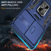 Military Grade Ring Holder Case with Camera Lens Cover for Samsung Galaxy S25 Ultra - Blue
