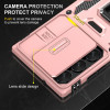 Military Grade Ring Holder Case with Camera Lens Cover for Samsung Galaxy S25 Ultra - Rose Gold