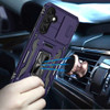 Military Grade Ring Holder Case with Camera Lens Cover for Samsung Galaxy S25 Plus - Purple
