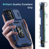 Military Grade Ring Holder Case with Camera Lens Cover for Samsung Galaxy S25 Plus - Blue