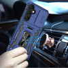 Military Grade Ring Holder Case with Camera Lens Cover for Samsung Galaxy S25 Plus - Blue