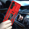 Military Grade Ring Holder Case with Camera Lens Cover for Samsung Galaxy S25 - Red