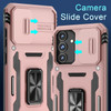 Military Grade Ring Holder Case with Camera Lens Cover for Samsung Galaxy S25 - Rose Gold