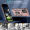 Military Grade Ring Holder Case with Camera Lens Cover for Samsung Galaxy S25 - Rose Gold