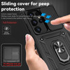 Military Grade Hybrid Case with Ring Grip and Camera Lens Protector for Samsung Galaxy S25 Ultra - Black