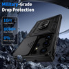 Military Grade Hybrid Case with Ring Grip and Camera Lens Protector for Samsung Galaxy S25 Ultra - Black