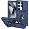 Military Grade Hybrid Case with Ring Grip and Camera Lens Protector for Samsung Galaxy S25 Ultra - Blue