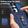 Military Grade Hybrid Case with Ring Grip and Camera Lens Protector for Samsung Galaxy S25 Ultra - Blue