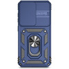 Military Grade Hybrid Case with Ring Grip and Camera Lens Protector for Samsung Galaxy S25 Ultra - Blue