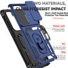 Military Grade Hybrid Case with Ring Grip and Camera Lens Protector for Samsung Galaxy S25 Ultra - Blue