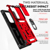 Military Grade Hybrid Case with Ring Grip and Camera Lens Protector for Samsung Galaxy S25 Ultra - Red