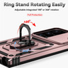 Military Grade Hybrid Case with Ring Grip and Camera Lens Protector for Samsung Galaxy S25 Ultra - Rose Gold