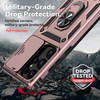 Military Grade Hybrid Case with Ring Grip and Camera Lens Protector for Samsung Galaxy S25 Ultra - Rose Gold
