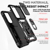 Military Grade Hybrid Case with Ring Grip and Camera Lens Protector for Samsung Galaxy S25 Plus - Black