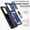 Military Grade Hybrid Case with Ring Grip and Camera Lens Protector for Samsung Galaxy S25 Plus - Blue