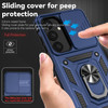 Military Grade Hybrid Case with Ring Grip and Camera Lens Protector for Samsung Galaxy S25 Plus - Blue