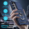 Military Grade Hybrid Case with Ring Grip and Camera Lens Protector for Samsung Galaxy S25 Plus - Blue