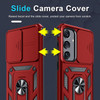 Military Grade Hybrid Case with Ring Grip and Camera Lens Protector for Samsung Galaxy S25 Plus - Red