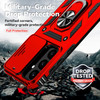 Military Grade Hybrid Case with Ring Grip and Camera Lens Protector for Samsung Galaxy S25 Plus - Red