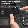 Military Grade Hybrid Case with Ring Grip and Camera Lens Protector for Samsung Galaxy S25 - Black