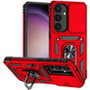 Military Grade Hybrid Case with Ring Grip and Camera Lens Protector for Samsung Galaxy S25 - Red