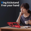 Military Grade Hybrid Case with Ring Grip and Camera Lens Protector for Samsung Galaxy S25 - Red