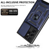 Military Grade Superior Series Hybrid Case with Ring Grip and Camera Lens Cover for Samsung Galaxy S25 Ultra - Blue