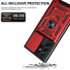 Military Grade Superior Series Hybrid Case with Ring Grip and Camera Lens Cover for Samsung Galaxy S25 Ultra - Red
