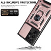 Military Grade Superior Series Hybrid Case with Ring Grip and Camera Lens Cover for Samsung Galaxy S25 Ultra - Rose Gold