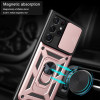 Military Grade Superior Series Hybrid Case with Ring Grip and Camera Lens Cover for Samsung Galaxy S25 Ultra - Rose Gold