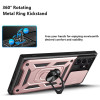 Military Grade Superior Series Hybrid Case with Ring Grip and Camera Lens Cover for Samsung Galaxy S25 Ultra - Rose Gold