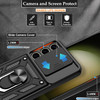 Military Grade Superior Series Hybrid Case with Ring Grip and Camera Lens Cover for Samsung Galaxy S25 Plus - Black