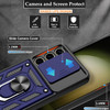 Military Grade Superior Series Hybrid Case with Ring Grip and Camera Lens Cover for Samsung Galaxy S25 Plus - Blue