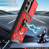 Military Grade Superior Series Hybrid Case with Ring Grip and Camera Lens Cover for Samsung Galaxy S25 Plus - Red