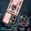 Military Grade Superior Series Hybrid Case with Ring Grip and Camera Lens Cover for Samsung Galaxy S25 Plus - Rose Gold