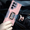 Military Grade Shockproof Hybrid Armor Case with Ring Grip for Samsung Galaxy S25 Ultra - Rose Gold