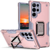 Military Grade Shockproof Hybrid Armor Case with Ring Grip for Samsung Galaxy S25 Ultra - Rose Gold