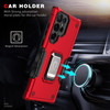 Military Grade Shockproof Hybrid Armor Case with Ring Grip for Samsung Galaxy S25 Ultra - Red