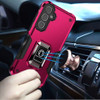 Military Grade Shockproof Hybrid Armor Case with Ring Grip for Samsung Galaxy S25 Plus - Hot Pink