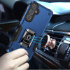 Military Grade Shockproof Hybrid Armor Case with Ring Grip for Samsung Galaxy S25 Plus - Blue