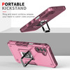 Military Grade Shockproof Hybrid Armor Case with Ring Grip for Samsung Galaxy S25 Plus - Pink