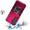 Military Grade Shockproof Hybrid Armor Case with Ring Grip for Samsung Galaxy S25 - Hot Pink