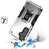 Military Grade Shockproof Hybrid Armor Case with Ring Grip for Samsung Galaxy S25 - Silver