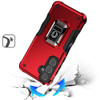 Military Grade Shockproof Hybrid Armor Case with Ring Grip for Samsung Galaxy S25 - Red
