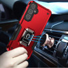 Military Grade Shockproof Hybrid Armor Case with Ring Grip for Samsung Galaxy S25 - Red