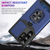 Military Grade All-In-One Ring Stand Card Case for Samsung Galaxy S25 Ultra - Blue