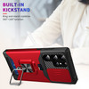 Military Grade All-In-One Ring Stand Card Case for Samsung Galaxy S25 Ultra - Red